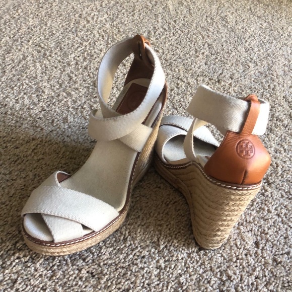 Tory burch wedge sandals 5B - Picture 1 of 9